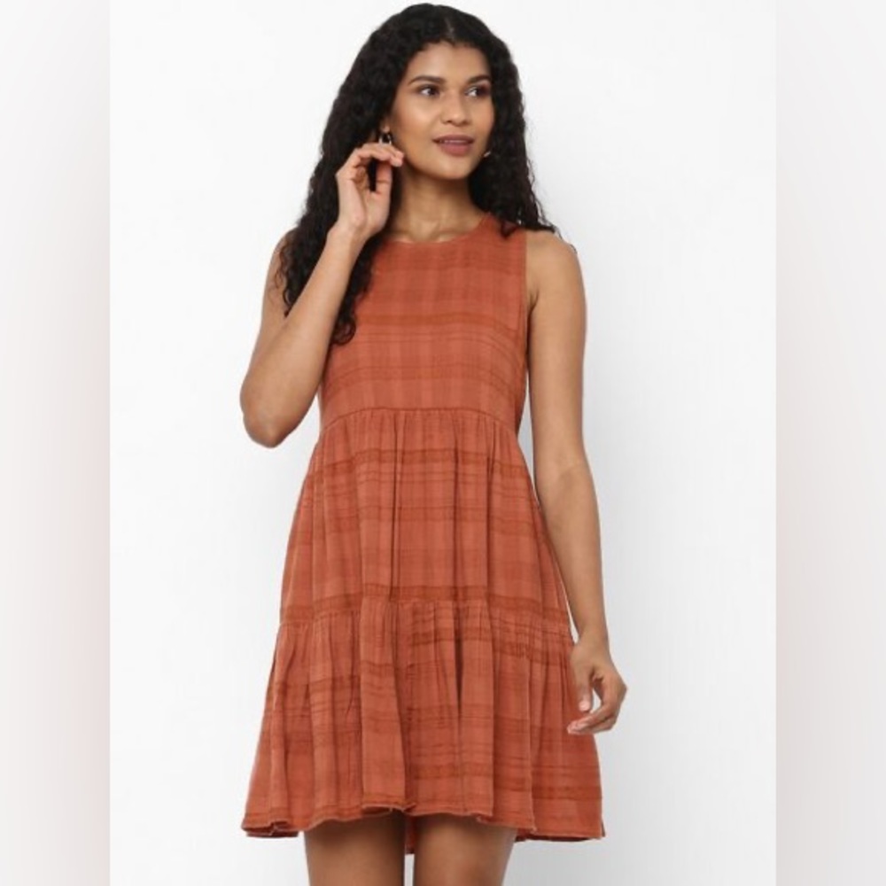 American eagle burnt orange dress